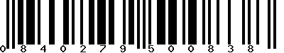 EAN-13 : 0840279500838 EAN-13 : 0840279500838