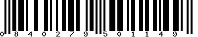 EAN-13 : 0840279501149 EAN-13 : 0840279501149