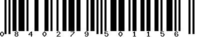 EAN-13 : 0840279501156 EAN-13 : 0840279501156