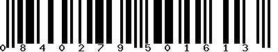 EAN-13 : 0840279501613 EAN-13 : 0840279501613