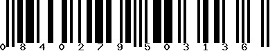 EAN-13 : 0840279503136 EAN-13 : 0840279503136