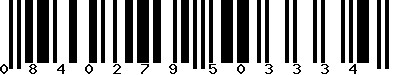 EAN-13 : 0840279503334 EAN-13 : 0840279503334