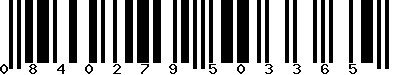 EAN-13 : 0840279503365 EAN-13 : 0840279503365