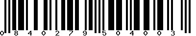 EAN-13 : 0840279504003 EAN-13 : 0840279504003