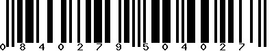 EAN-13 : 0840279504027 EAN-13 : 0840279504027