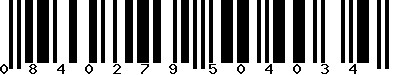 EAN-13 : 0840279504034 EAN-13 : 0840279504034