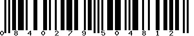 EAN-13 : 0840279504812 EAN-13 : 0840279504812