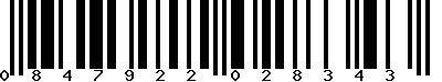 EAN-13 : 0847922028343 EAN-13 : 0847922028343