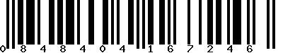 EAN-13 : 0848404167246 EAN-13 : 0848404167246