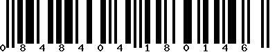 EAN-13 : 0848404180146 EAN-13 : 0848404180146