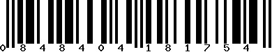 EAN-13 : 0848404181754 EAN-13 : 0848404181754