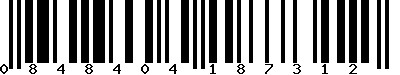 EAN-13 : 0848404187312 EAN-13 : 0848404187312