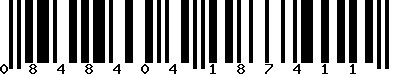 EAN-13 : 0848404187411 EAN-13 : 0848404187411