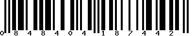 EAN-13 : 0848404187442 EAN-13 : 0848404187442