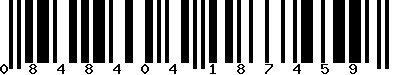 EAN-13 : 0848404187459 EAN-13 : 0848404187459