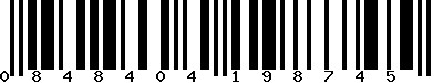EAN-13 : 0848404198745 EAN-13 : 0848404198745