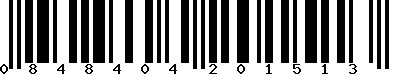 EAN-13 : 0848404201513 EAN-13 : 0848404201513