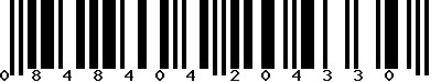 EAN-13 : 0848404204330 EAN-13 : 0848404204330