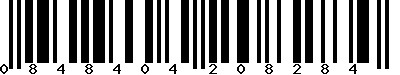 EAN-13 : 0848404208284 EAN-13 : 0848404208284