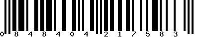 EAN-13 : 0848404217583 EAN-13 : 0848404217583