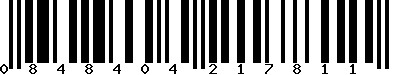 EAN-13 : 0848404217811 EAN-13 : 0848404217811