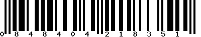 EAN-13 : 0848404218351 EAN-13 : 0848404218351
