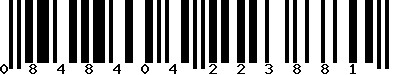 EAN-13 : 0848404223881 EAN-13 : 0848404223881