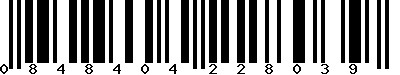 EAN-13 : 0848404228039 EAN-13 : 0848404228039