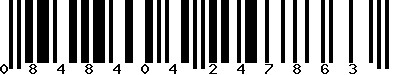 EAN-13 : 0848404247863 EAN-13 : 0848404247863