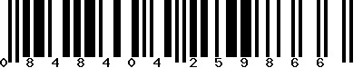 EAN-13 : 0848404259866 EAN-13 : 0848404259866