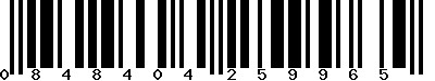 EAN-13 : 0848404259965 EAN-13 : 0848404259965