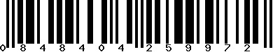 EAN-13 : 0848404259972 EAN-13 : 0848404259972