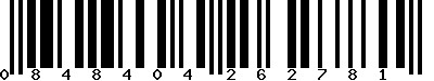 EAN-13 : 0848404262781 EAN-13 : 0848404262781