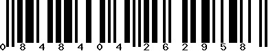 EAN-13 : 0848404262958 EAN-13 : 0848404262958