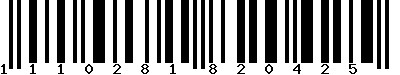 EAN-13 : 1110281820425 EAN-13 : 1110281820425
