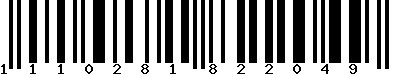 EAN-13 : 1110281822049 EAN-13 : 1110281822049