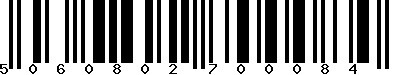 EAN-13 : 5060802700084 EAN-13 : 5060802700084