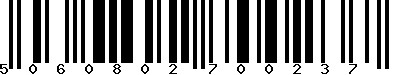 EAN-13 : 5060802700237 EAN-13 : 5060802700237